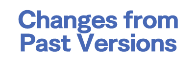 Changes from Past Versions