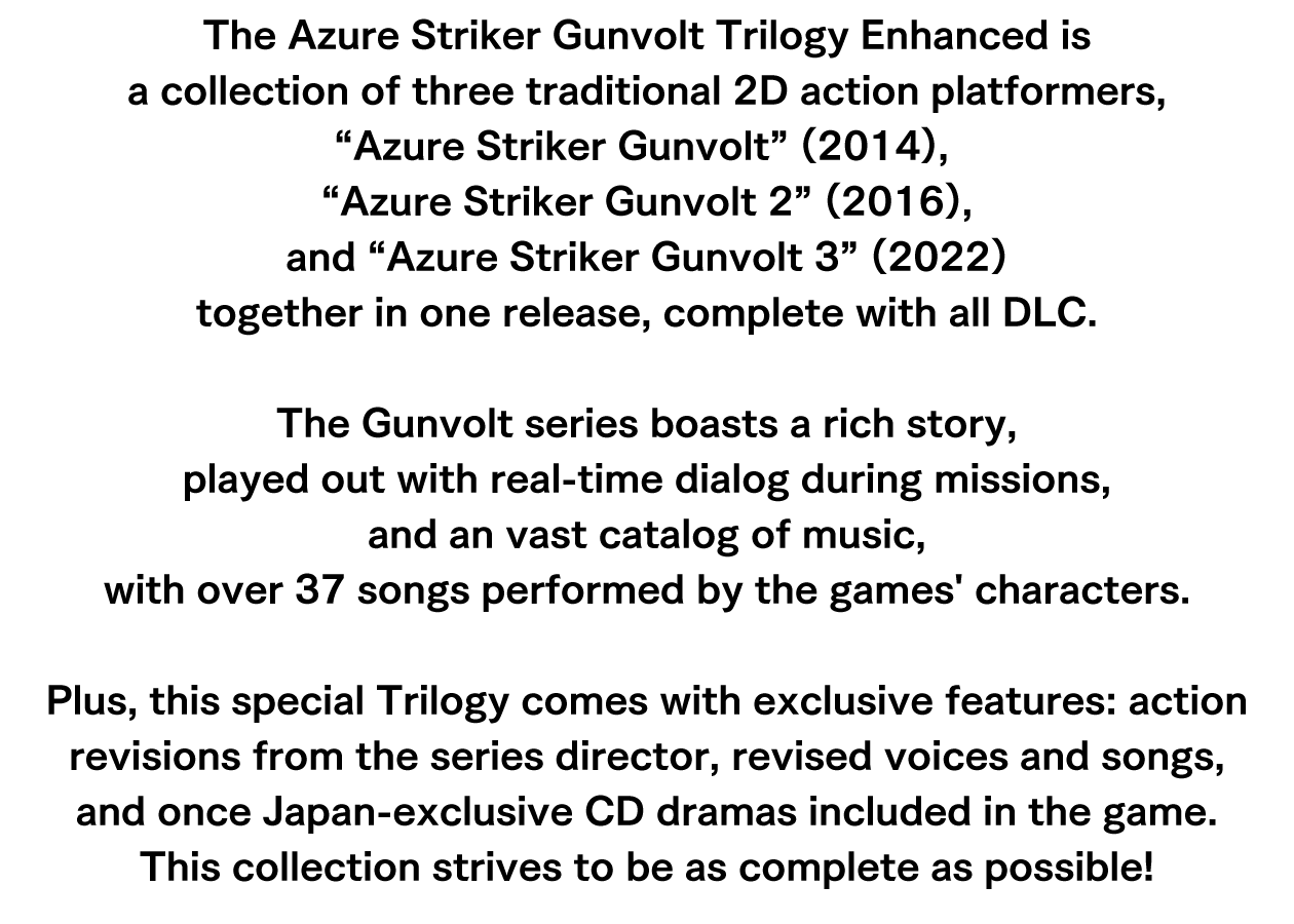 About Azure Striker Gunvolt Trilogy Enhanced