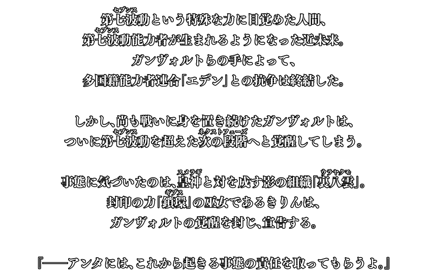 第七波動（ルビ：セブンス）という特殊な力に目覚めた人間、第七波動（ルビ：セブンス）能力者が生まれるようになった近未来。