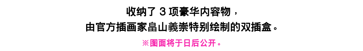 收纳了3项豪华内容物，由官方插画家畠山義崇特别绘制的双插盒。
※图面将于日后公开。
