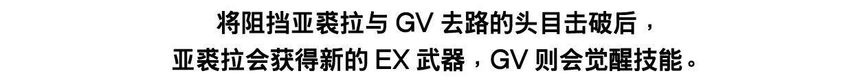 ③通过击破头目获得EX武器与技能！